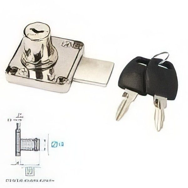 قفل دولاب كروم طقتين 38 ملى